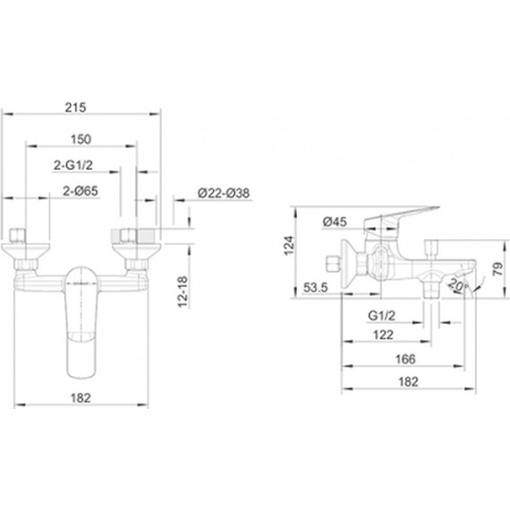 Смеситель для ванны Bravat Rhein F6429564CP-01-ENG, Цвет производителя: хром - фото 3