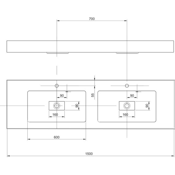 Раковина мебельная Акватон Ричмонд 150 см 1A70573KRD010 - фото 3