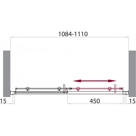 Душевая дверь BelBagno 110 см UNO-BF-1-110-P-Cr, хром/текстурное - фото 7
