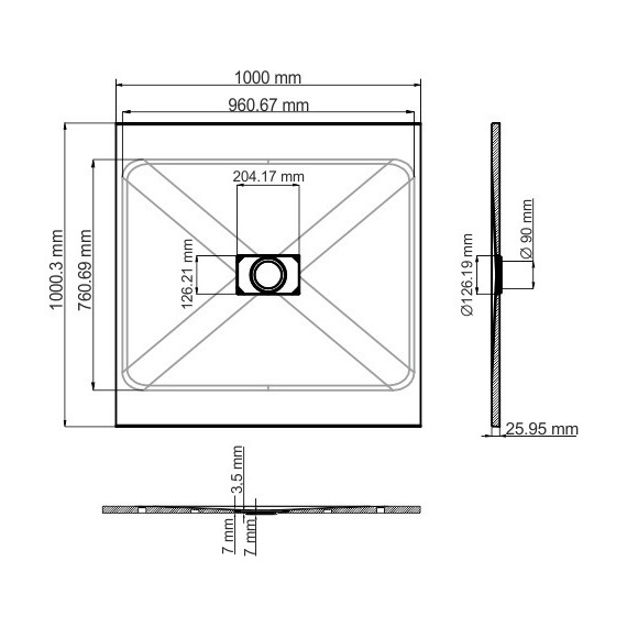 Поддон SMC WasserKraft Elbe 100х100 см 74T19, чёрный - фото 2