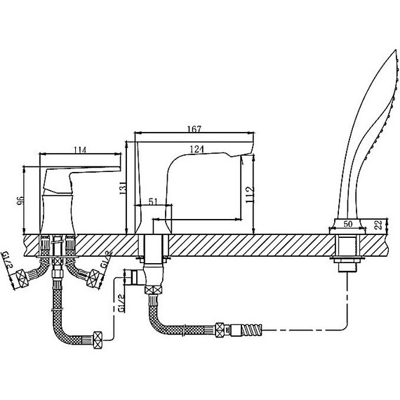 Смеситель для ванны Haiba HB80804, белый/хром - фото 2