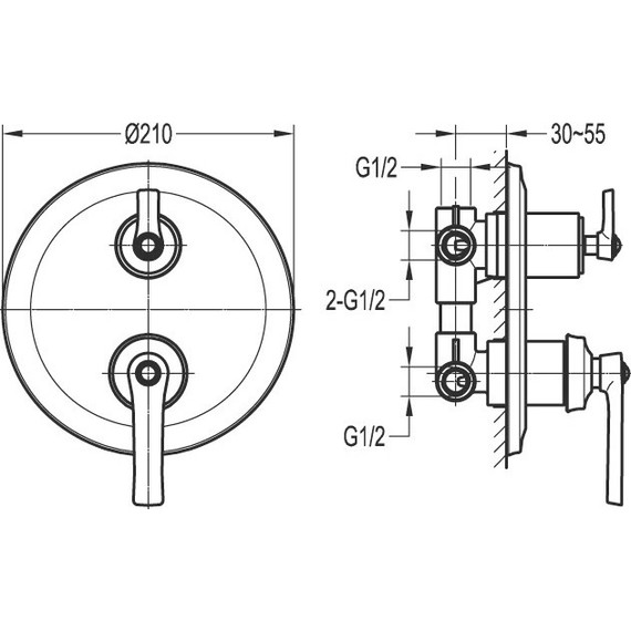 Смеситель для ванны Cezares LIBERTY-F-VDIM3-01 - фото 2
