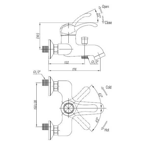 Смеситель для ванны Cezares LIRA-C-VDM1-02, бронза, Цвет производителя: бронза - фото 2