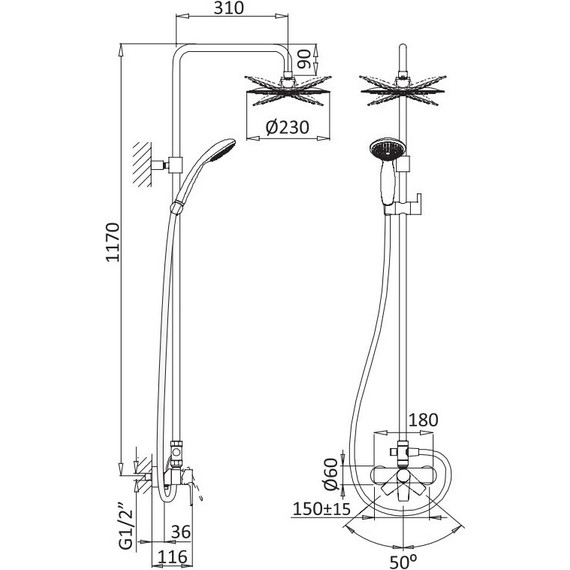 Душевая стойка Cezares NAUTIC-CD-01, Цвет производителя: хром - фото 2