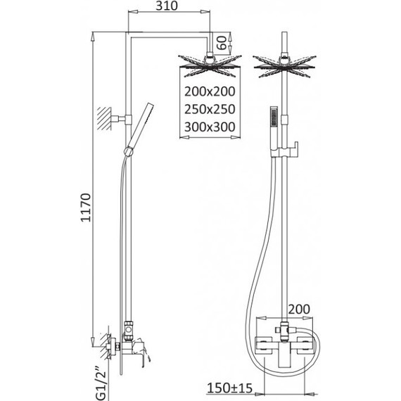 Душевая стойка Cezares PORTA-CD-01, Цвет производителя: хром - фото 2