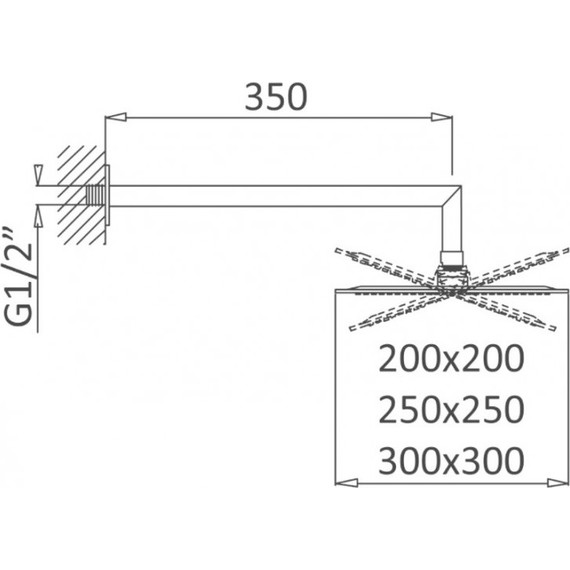 Верхний душ Cezares PORTA-TDDQ-30-01 300х300 мм - фото 2
