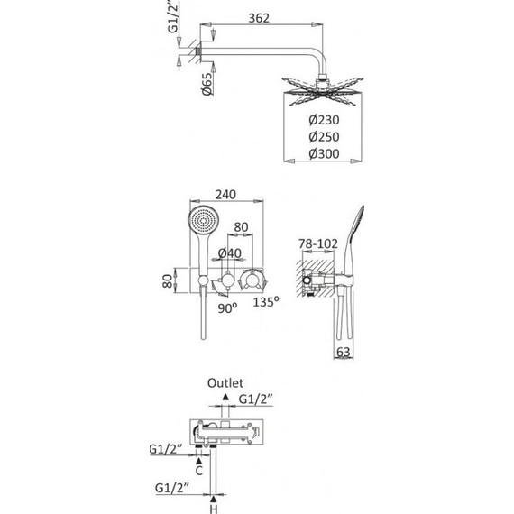 Душевая система для душа Cezares Articoli Vari CZR-B-DSIP-01 - фото 2
