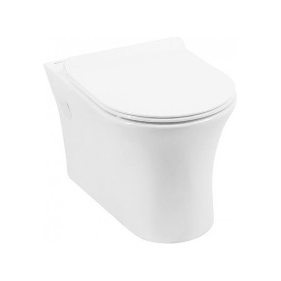 Унитаз подвесной Aquanet Rimless Roll-W CL-12249D 210766 с тонкой крышкой микролифт - фото 