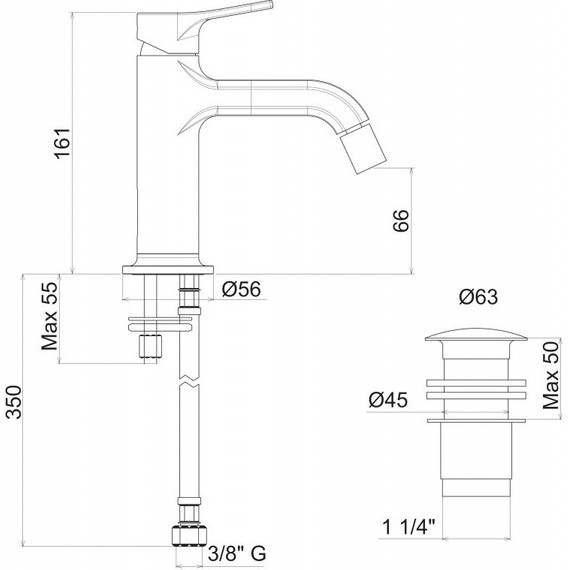 Смеситель для биде Cezares FUSION-BSM1-CNE - фото 2