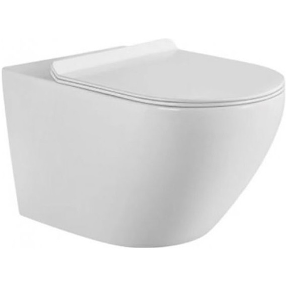 Унитаз подвесной Aquanet Rimless Cetus W Short LX-1900 249710 с тонкой крышкой микролифт - фото 