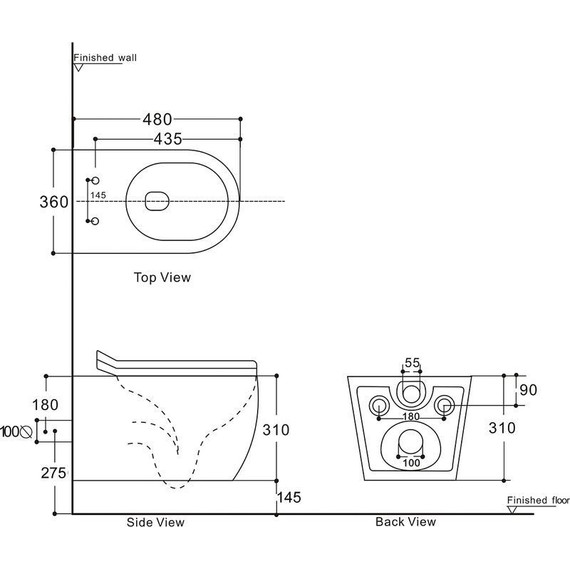 Унитаз подвесной Aquanet Rimless Cetus W Short LX-1900 249710 с тонкой крышкой микролифт - фото 2