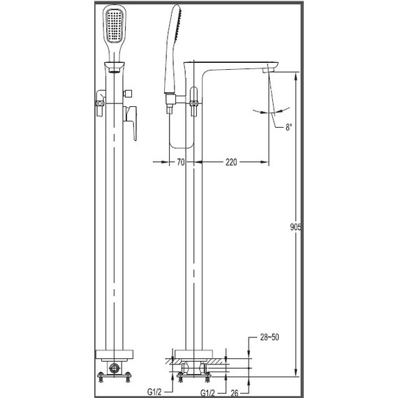 Смеситель для ванны Cezares TESORO-F-VDP-01 - фото 3