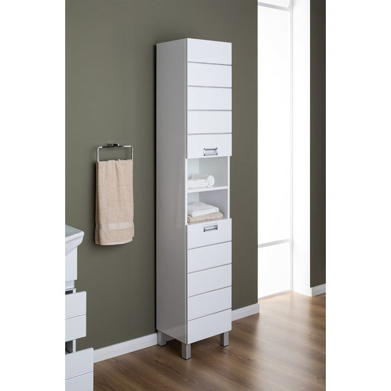 Пенал напольный Aquanet Доминика 35 см 170802, белый - фото 7