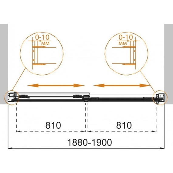Шторка для ванны Cezares 190 см TANDEM-SOFT-VF-2-190/145-P-Cr, хром/матовое - фото 7