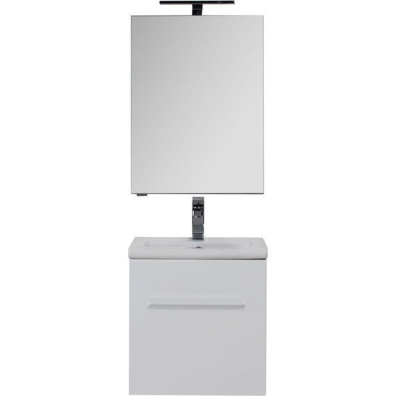 Тумба подвесная с раковиной Aquanet Порто 50 см 195729, белый - фото 10