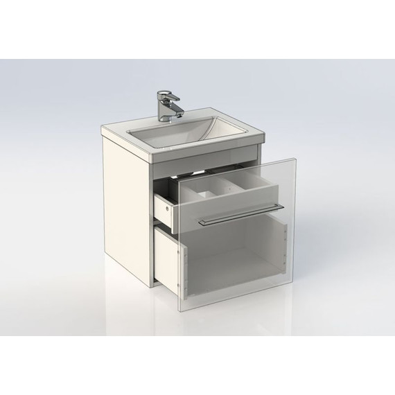 Тумба подвесная с раковиной Aquanet Порто 50 см 195729, белый - фото 13