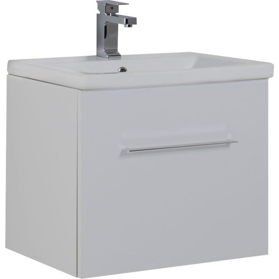 Тумба подвесная с раковиной Aquanet Порто 60 см 195730, белый - фото 