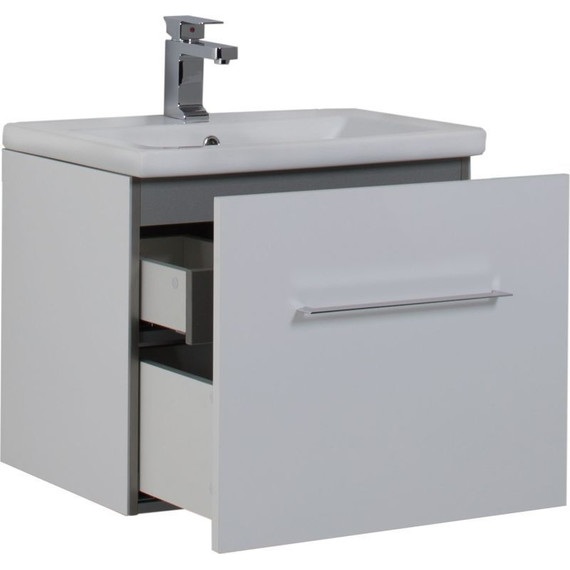 Тумба подвесная с раковиной Aquanet Порто 60 см 195730, белый - фото 7