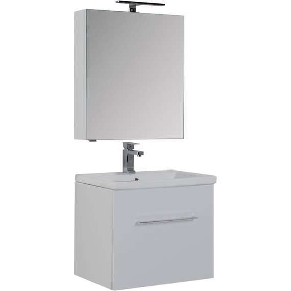 Тумба подвесная с раковиной Aquanet Порто 60 см 195730, белый - фото 10