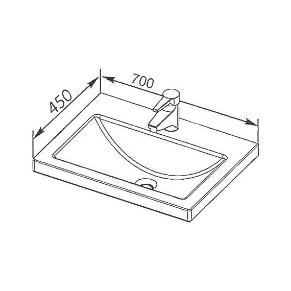 Тумба подвесная с раковиной Aquanet Порто 70 см 241747, белый - фото 14