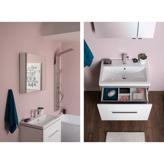 Тумба подвесная с раковиной Aquanet Порто 70 см 241747, белый - фото 10