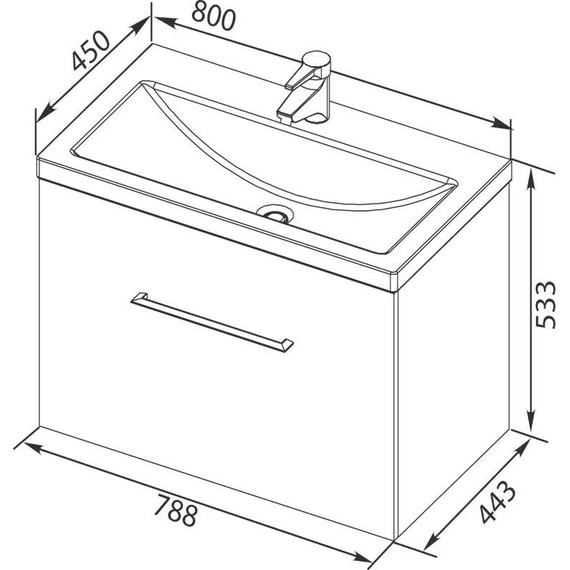 Тумба подвесная с раковиной Aquanet Порто 80 см 195731, белый - фото 12