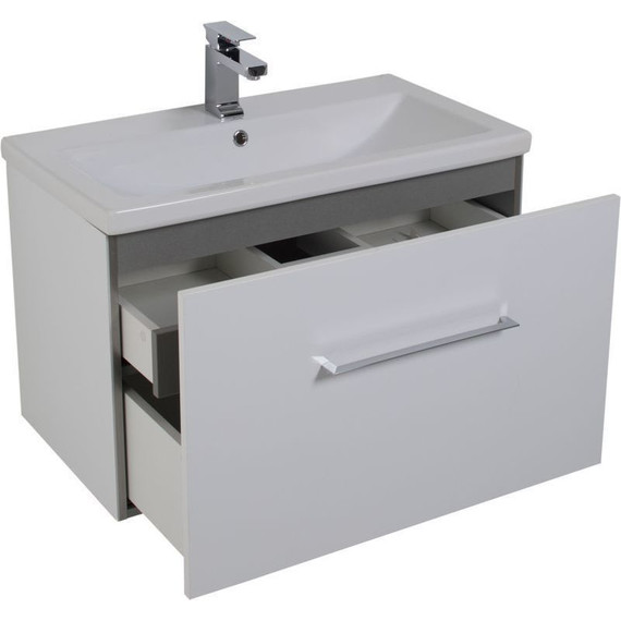 Тумба подвесная с раковиной Aquanet Порто 80 см 195731, белый - фото 8