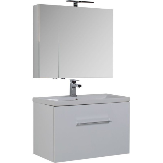 Тумба подвесная с раковиной Aquanet Порто 80 см 195731, белый - фото 9