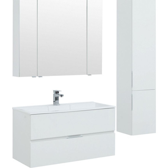 Тумба подвесная с раковиной Aquanet Алвита 100 см 235341, белый - фото 5