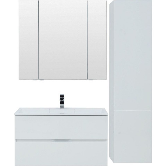 Тумба подвесная с раковиной Aquanet Алвита 100 см 235341, белый - фото 6