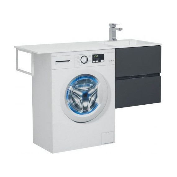 Тумба подвесная с раковиной-столешницей Aquanet Алвита 120 см 243662 R, серый антрацит - фото 2