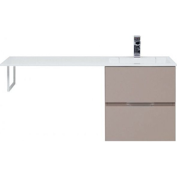 Тумба подвесная с раковиной-столешницей Aquanet Алвита 120 см 243661 R, капучино - фото 14