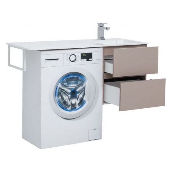 Тумба подвесная с раковиной-столешницей Aquanet Алвита 120 см 243661 R, капучино - фото 3