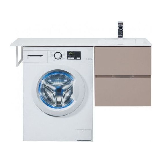 Тумба подвесная с раковиной-столешницей Aquanet Алвита 120 см 243661 R, капучино - фото 4