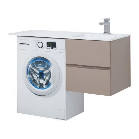 Тумба подвесная с раковиной-столешницей Aquanet Алвита 120 см 243661 R, капучино - фото 6