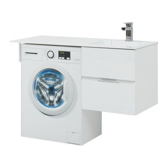 Тумба подвесная с раковиной-столешницей Aquanet Алвита 120 см 243660 R, белый - фото 7