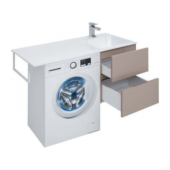 Тумба подвесная с раковиной-столешницей Aquanet Алвита 120 см 243661 R, капучино - фото 9