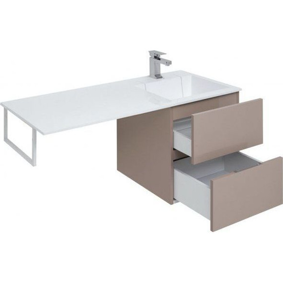 Тумба подвесная с раковиной-столешницей Aquanet Алвита 120 см 243661 R, капучино - фото 10