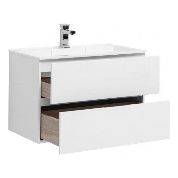 Тумба подвесная с раковиной Aquanet Алвита 80 см 235339, белый - фото 2