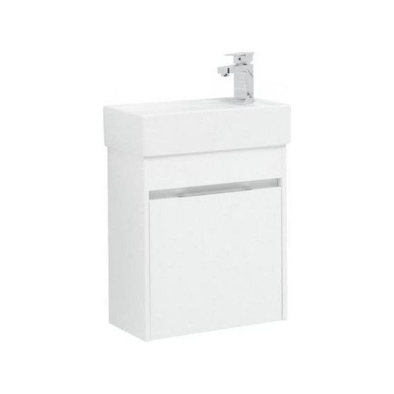 Тумба подвесная с раковиной Aquanet Лидс 50 см 239741, белый, Цвет фасада: белый - фото 