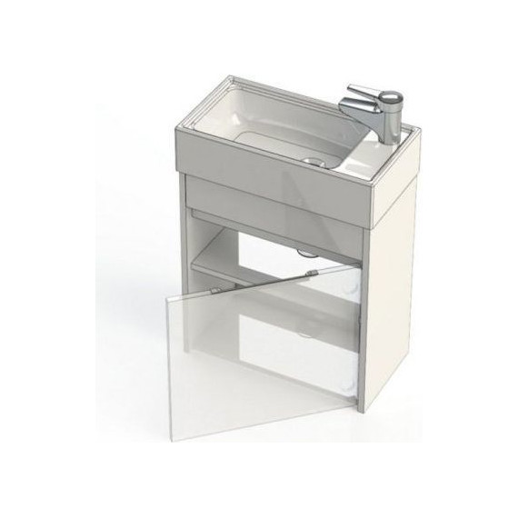 Тумба подвесная с раковиной Aquanet Лидс 50 см 239741, белый, Цвет фасада: белый - фото 10