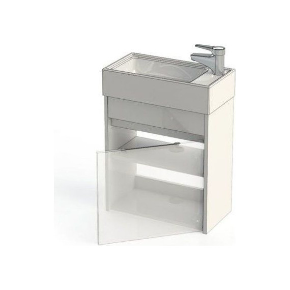 Тумба подвесная с раковиной Aquanet Лидс 50 см 239741, белый, Цвет фасада: белый - фото 11