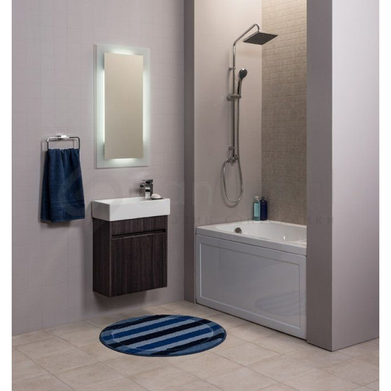 Тумба подвесная с раковиной Aquanet Лидс 50 см 182744, эвкалипт мистери, Цвет фасада: тёмное дерево - фото 4