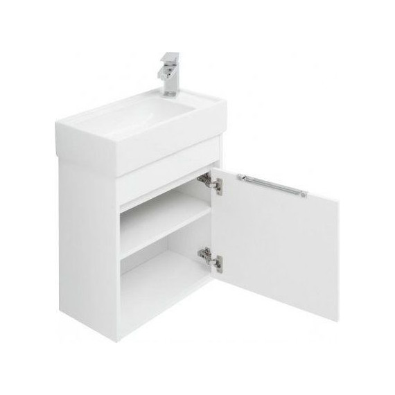 Тумба подвесная с раковиной Aquanet Лидс 50 см 239741, белый, Цвет фасада: белый - фото 4