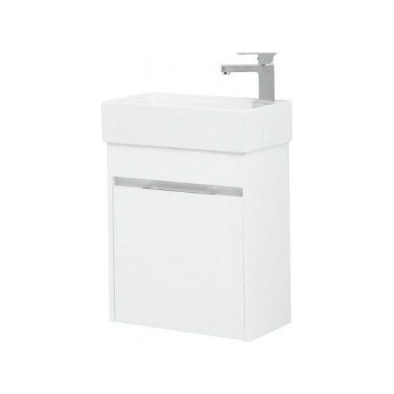 Тумба подвесная с раковиной Aquanet Лидс 50 см 239741, белый, Цвет фасада: белый - фото 7