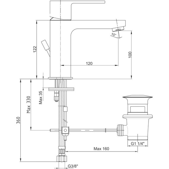 Смеситель для раковины E.C.A. Nita 102188047EX - фото 6