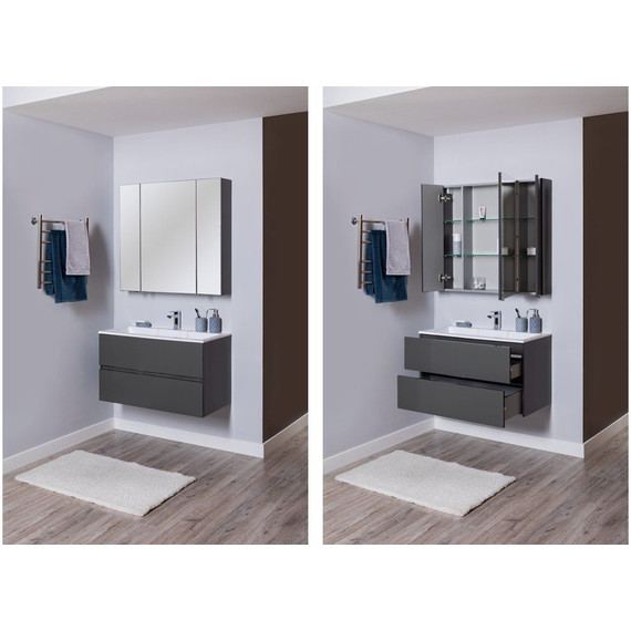 Зеркало-шкаф Aquanet Алвита 90 см 240110, серый антрацит - фото 8