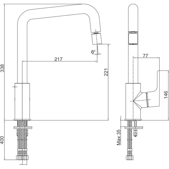 Смеситель для кухни E.C.A. Luna 102118044EX - фото 5