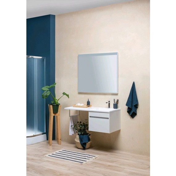 Тумба подвесная с раковиной-столешницей Aquanet Токио 110 см 236915 R, белый - фото 14