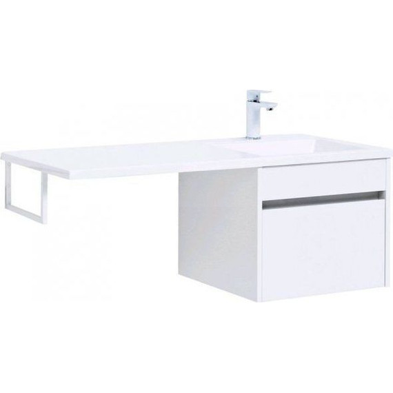 Тумба подвесная с раковиной-столешницей Aquanet Токио 110 см 236915 R, белый - фото 3